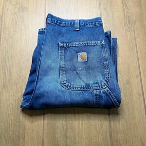 Carhartt Dungaree Fit Jeans 34x36 Workwear Denim Pants Distress